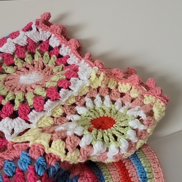 SEA New York |  Pink Multi Granny Square Crochet Top - Picture 5 of 10